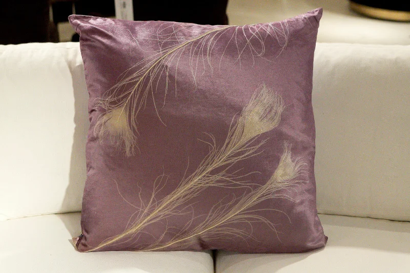 Cotton Pillows for Natural ComfortPeacock On Violet Pillow - Aviva Stanoff Design