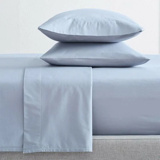 Jersey - Knit Sheets for a Comfortable and Casual BedOrganic Cotton Percale 300TC BLUE Sheet Set by Renee Taylor