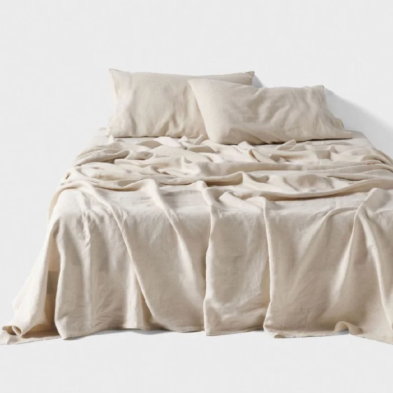 Jersey - Knit Sheets for a Comfortable and Casual BedNimes Pure Linen Natural SHEET SET by LINEN HOUSE