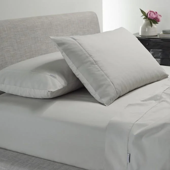 Flat Sheets with a High - Quality Finish for a Luxurious LookHeston 300 Thread Count Cotton Percale Sheet Set Silver by Bianca