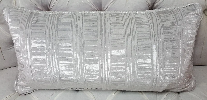 Bolster Pillows for Sofa DecorationLumbar Throw Pillow, Silver Luxury