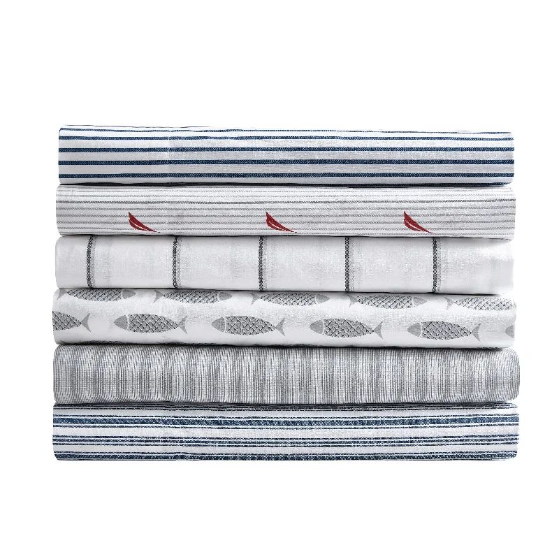 Polyester - Cotton Blend Sheets for Durability and ComfortNautica Plaid Grey Twin Sheet Set