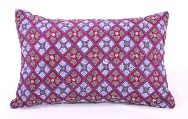 Down Alternative Pillows for Ethical ChoicesGraphic Argyle French Knots Pillow - Sabira Collection