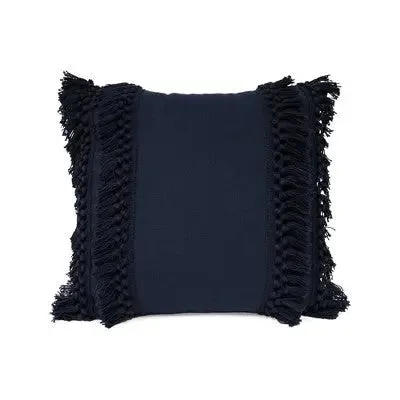 Down Alternative Pillows for Ethical ChoicesOpen Box - 20"x20" Modern Tassel Square Throw Pillow Navy Blue - Lush Décor