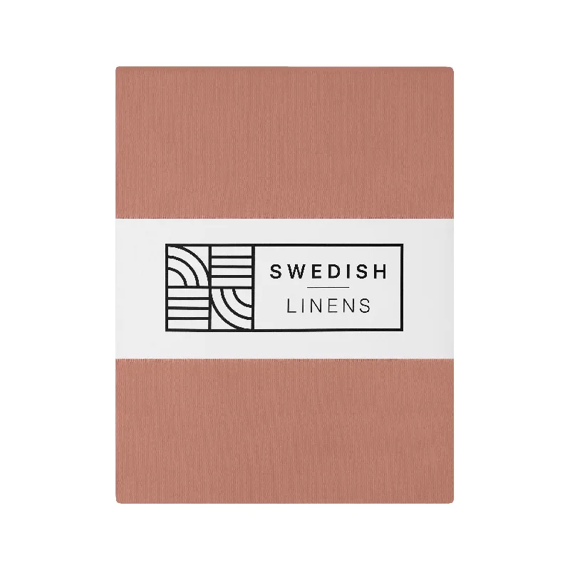 Quilted Cotton Sheets for a Warm and Inviting BedSTOCKHOLM | Terracotta pink | US Queen size 60x80x16" / 152x203x40cm | Double fitted sheet