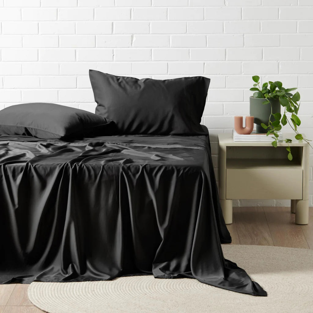 Queen - Size Sheet Sets with a European Pillowcase SetMadeleine Hotel Linen Bamboo Cotton Sheets Set - Granite