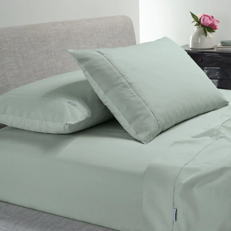 Flat Sheets with a High - Quality Finish for a Luxurious LookHeston 300 Thread Count Cotton Percale Sheet Set Sage by Bianca