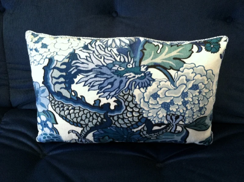 Travel Pillows for Long JourneysChiang Mai Dragon Throw Pillow, fabric by Schumacher