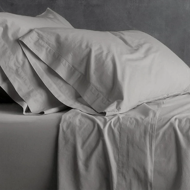 Moisture - Wicking Cotton Sheets for a Dry and Comfortable SleepEuropean Vintage Washed Sheet Set COAL by Park Avenue