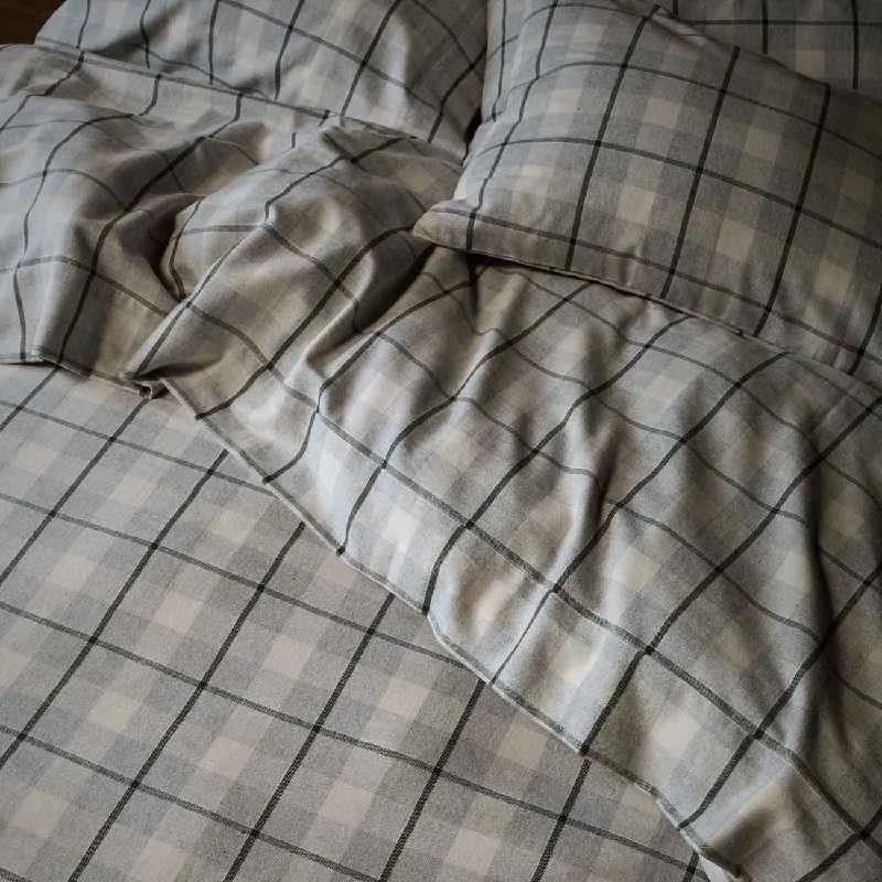 Linen - Cotton Blend Sheets for a Natural and Versatile OptionFern Green Plaid Flannel Cotton Flat Sheet