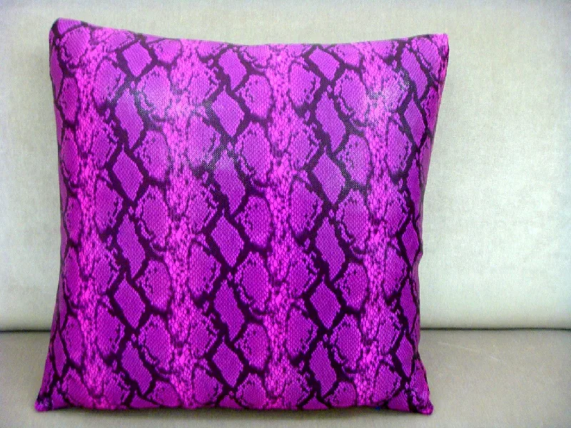 Decorative Pillows for Living Room MakeoverSnakeskin Throw Pillow Cover, Color Pink & Black