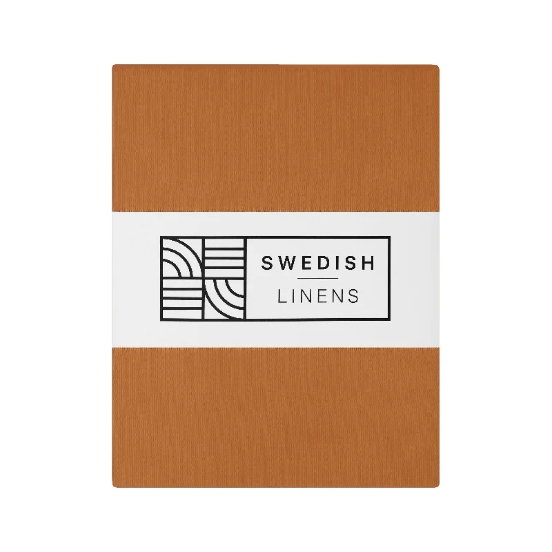 Polyester - Cotton Blend Sheets for Durability and ComfortSTOCKHOLM | Cinnamon brown | 140x200cm / 55x79" | Double fitted sheet