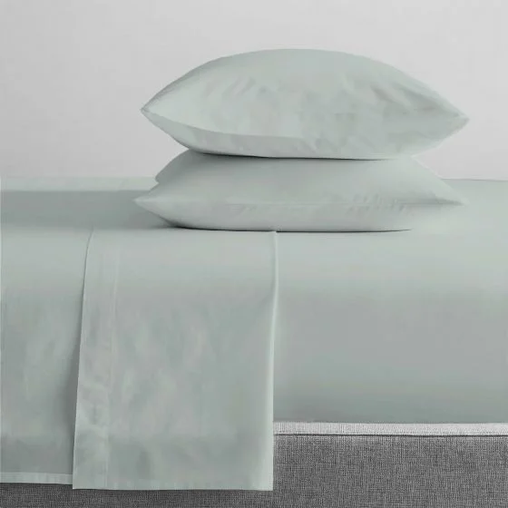 Queen - Size Sheet Sets with a European Pillowcase SetOrganic Cotton Percale 300TC SAGE Sheet Set by Renee Taylor