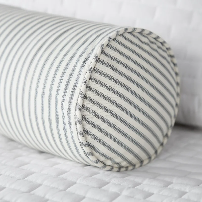 Square Pillows for Modern Home DecorGray Ticking Stripe Bolster Pillow