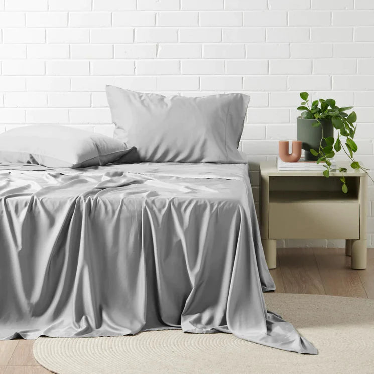 King - Size Sheet Sets with a Decorative Pillow SetMadeleine Hotel Linen Bamboo Cotton Sheets Set - Silver