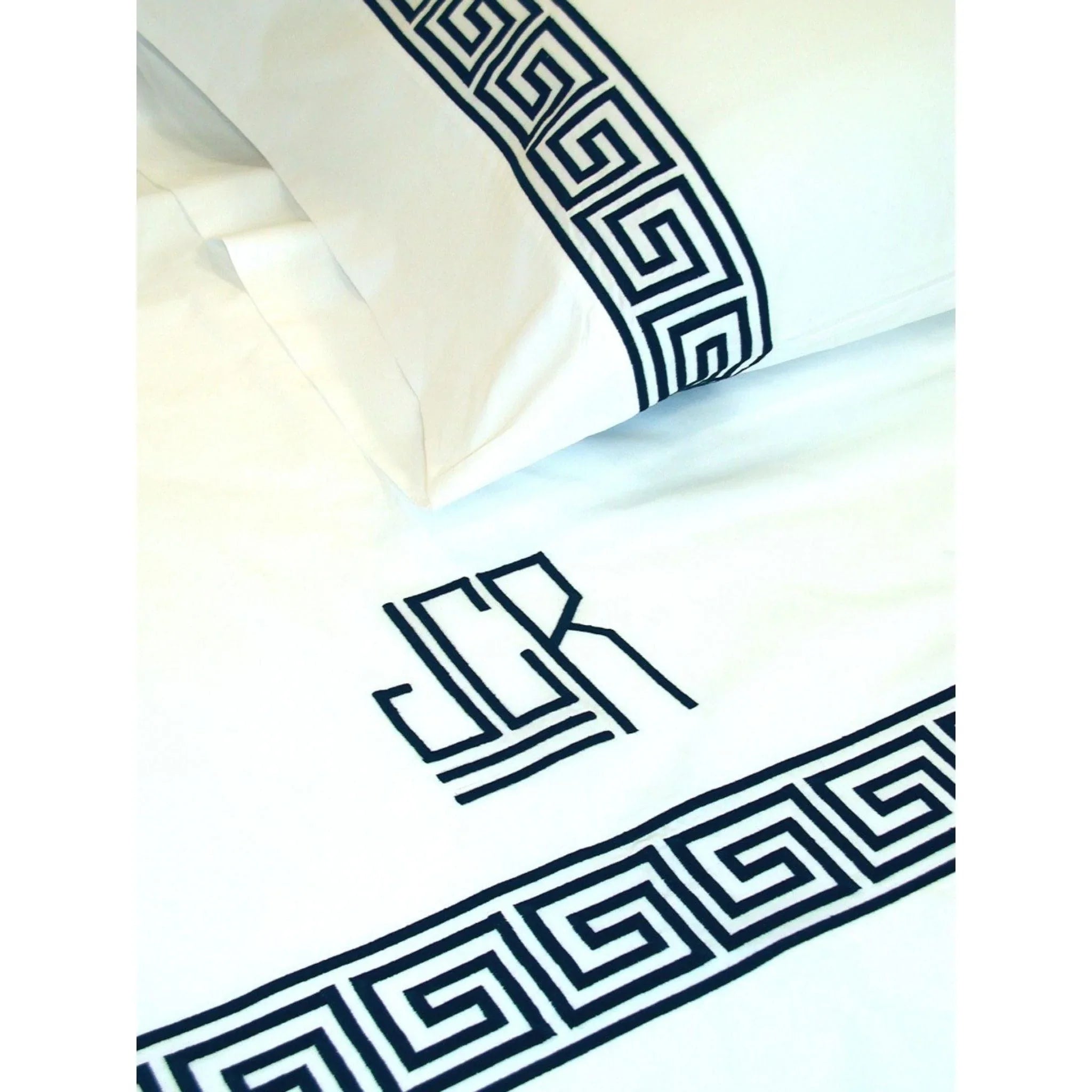 King - Size Sheet Sets with a Decorative Pillow SetGreek Key Fitted Sheet