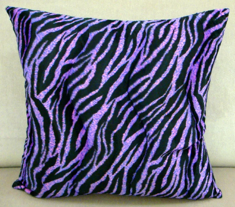 Cotton Pillows for Natural ComfortZebra Print Throw Pillow, Pink & Black Multi