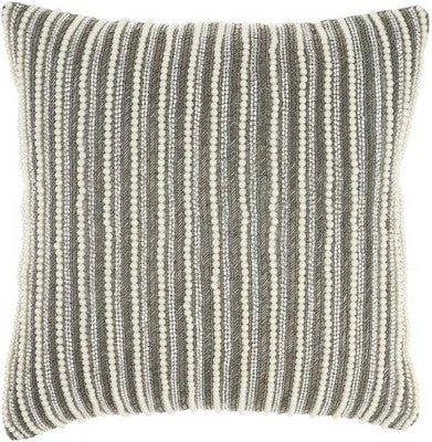 Firm Pillows for Side SleepersMina Victory Luminescence Beaded Vert Stripes 20" x 20" Pewter Indoor Throw Pillow