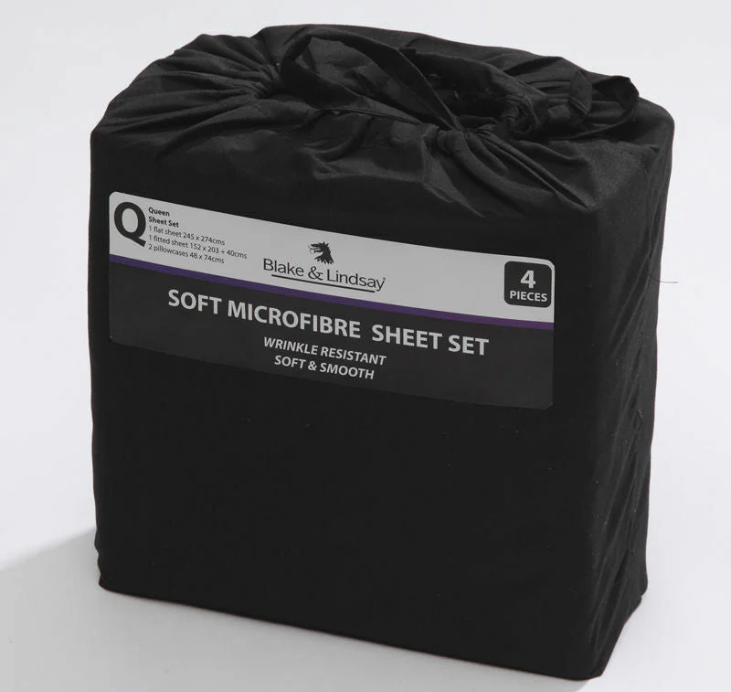 Hypoallergenic Silk Sheets for Sensitive SleepersBlake & Lindsay SOFT MICROFIBRE Sheet Set BLACK