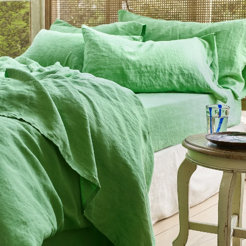 Moisture - Wicking Cotton Sheets for a Dry and Comfortable SleepOcean Green 100% Linen Flat Sheet