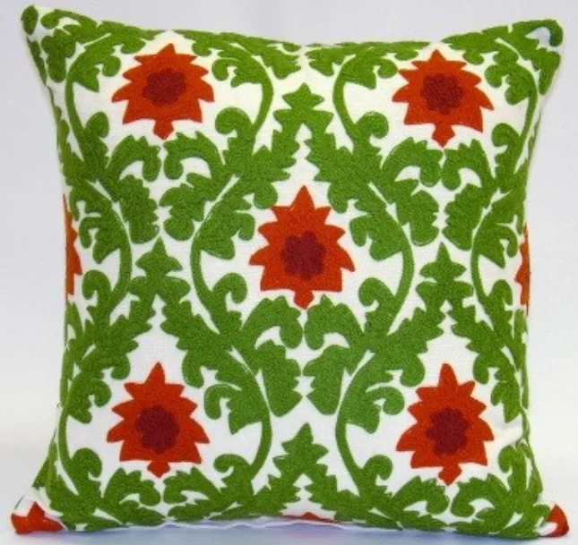 Cotton Pillows for Natural ComfortWhimsy Floral Damask Pillow - Sabira Collection