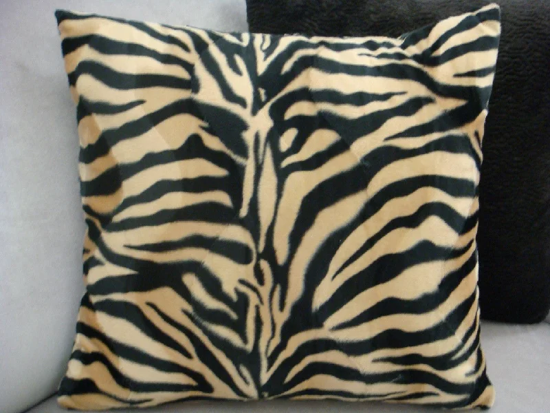 Back Support Pillows for Office ChairsZebra Print Throw Pillow Cover.....Color Beige/Black