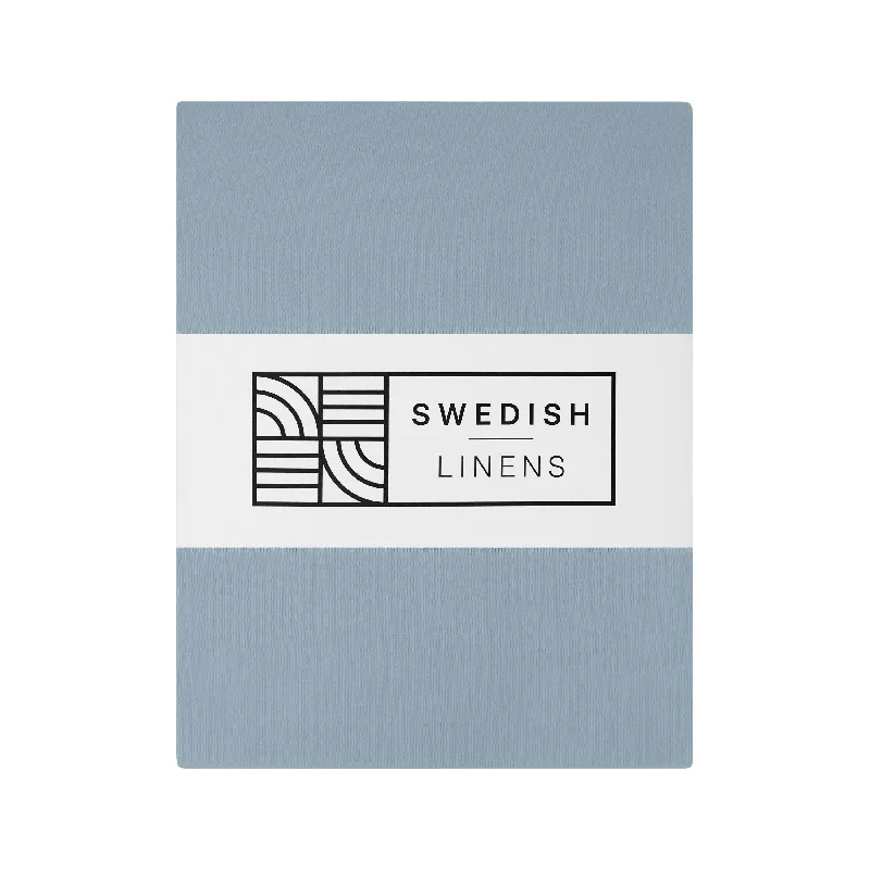 Twin - Size Sheet Sets with a Pillow ProtectorSTOCKHOLM | Muted blue | US Queen size 60x80x16" / 152x203x40cm | Double fitted sheet