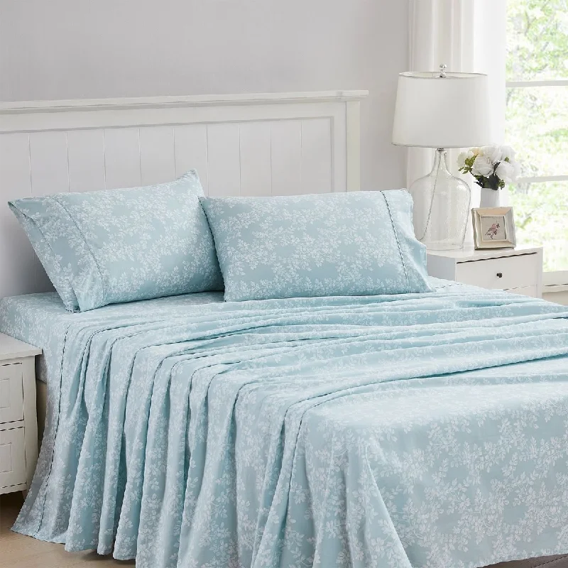 Moisture - Wicking Cotton Sheets for a Dry and Comfortable SleepBurnham Spruce Green Sheet Set by Laura Ashley