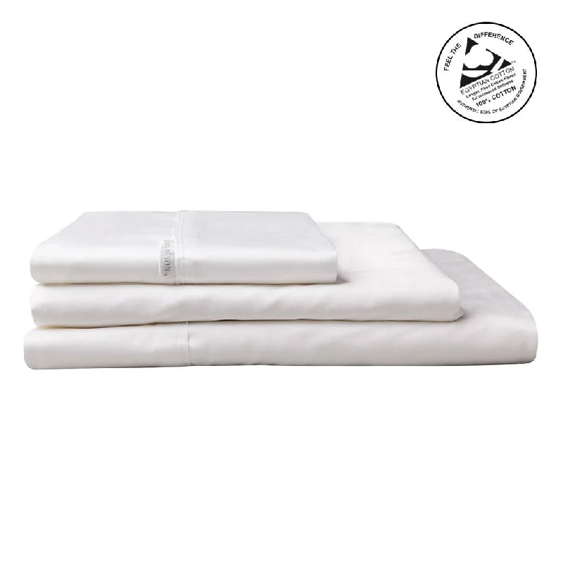 Jersey - Knit Sheets for a Comfortable and Casual Bed400TC Egyptian Cotton Sateen WHITE Sheet Set by Logan and Mason  Platinum