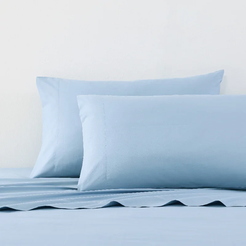 Linen - Cotton Blend Sheets for a Natural and Versatile OptionNautica Solid Blue King Sheet Set