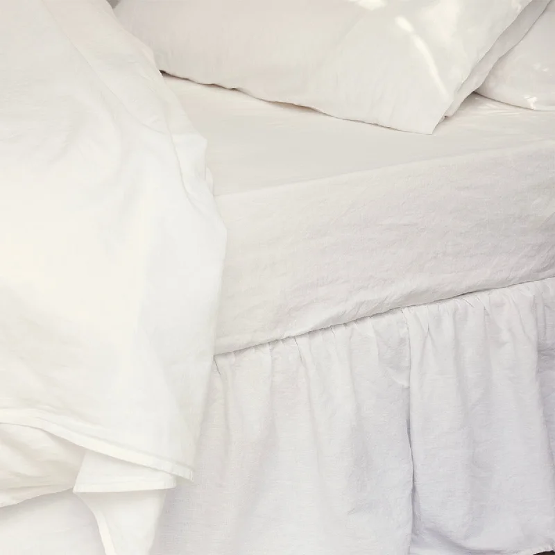 Moisture - Wicking Cotton Sheets for a Dry and Comfortable SleepWhite Linen Blend Fitted Sheet