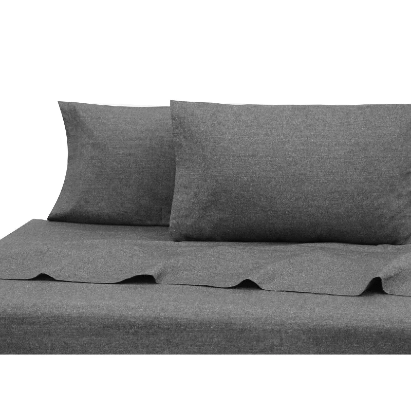 Fitted Sheets with Reinforced Corners for Long - Lasting UseChambray Flannel Sheet Set Queen Dim Gray