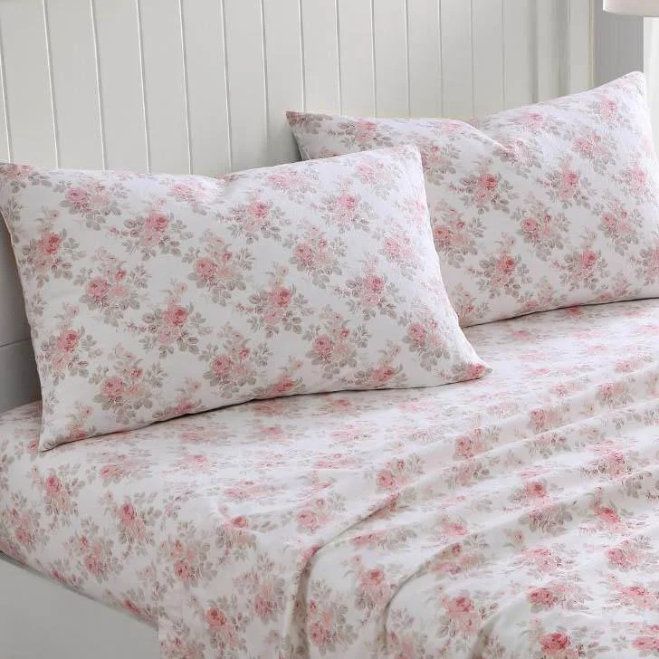 Wrinkle - Free Polyester Sheets for a Low - Maintenance BedLisalee Flannelette Sheet Set by Laura Ashley