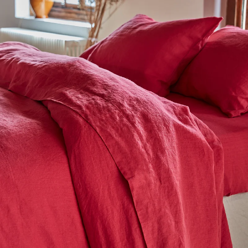 Polyester - Cotton Blend Sheets for Durability and ComfortFuchsia 100% Linen Flat Sheet