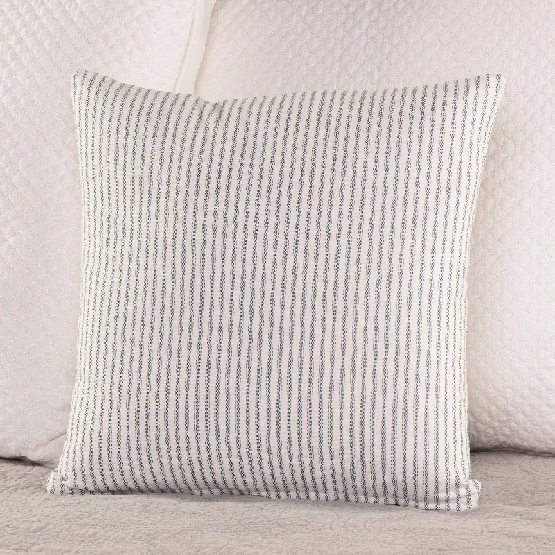 Adjustable Pillows for Customized ComfortNavy and White Ticking Stripe Throw Pillow Cover 8 Sizes Made in USA