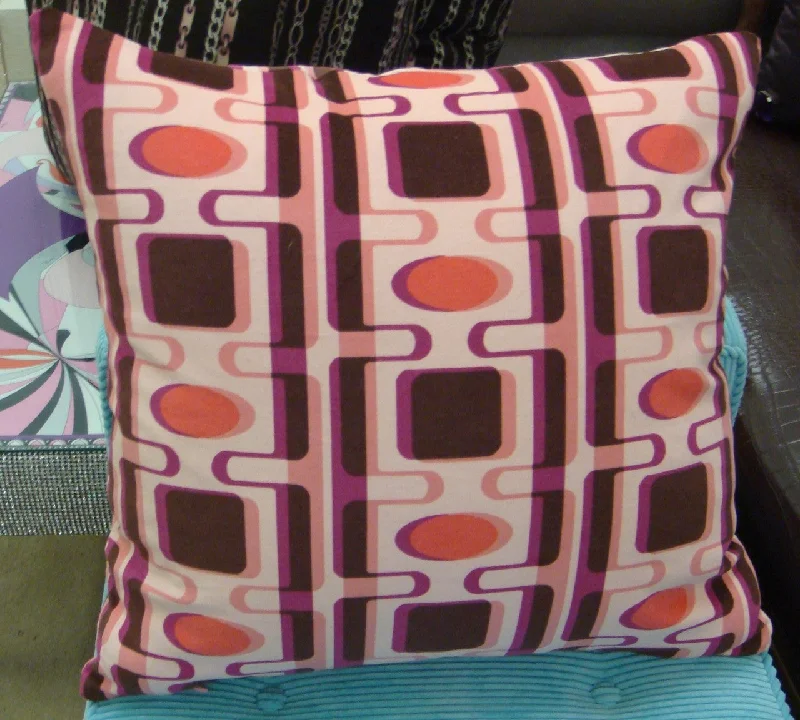 Silk Pillows for Smooth Skin and HairCouture Throw Pillow Cover, Pucci Style Print, Pink & Brown