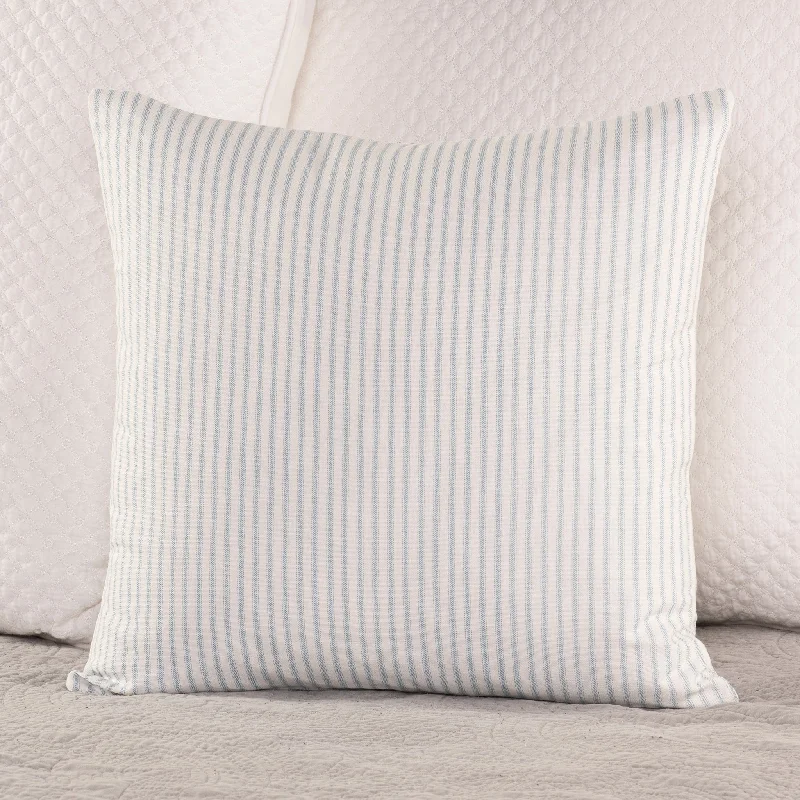 Bolster Pillows for Sofa DecorationWeathered Blue and White Ticking Stripe Throw Pillow Cover 8 Sizes Made in USA