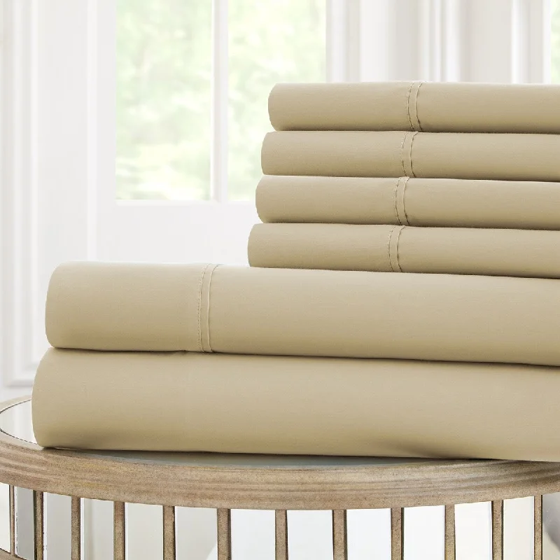 Wrinkle - Free Polyester Sheets for a Low - Maintenance BedForli 6 Piece California King Sheet Set with Nano Technology The Urban Port, Beige