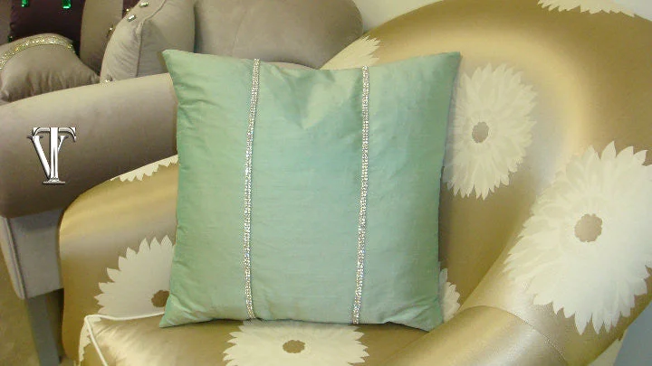 Cooling Pillows for Hot SleepersChelsea Throw pillow Cover, Aqua Silk