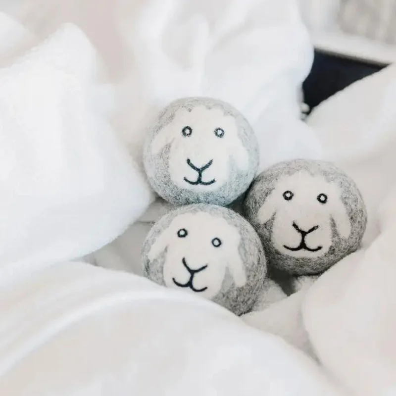 Polyester - Cotton Blend Sheets for Durability and Comfort"Smiling Sheep" Hand-Felted Dryer Balls