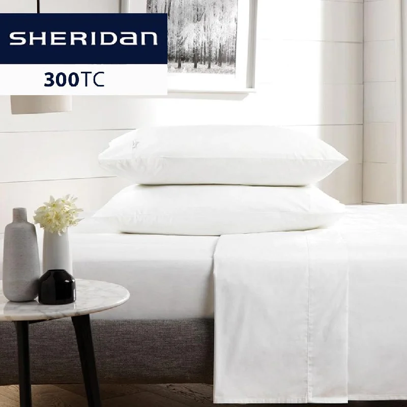 Moisture - Wicking Cotton Sheets for a Dry and Comfortable SleepClassic Percale 300TC Sheet Set by Sheridan (DOUBLE BED)