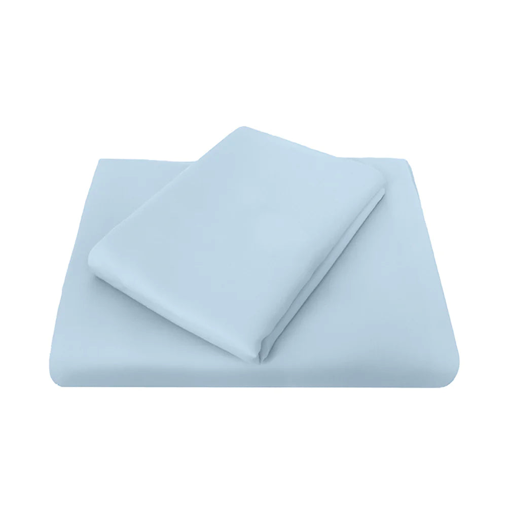 Rayon - Cotton Sheets for a Breathable and Soft BlendChateau 210THC Polyester/Cotton Flat Sheet or Fitted Sheet BLUE by Bambury Commercial