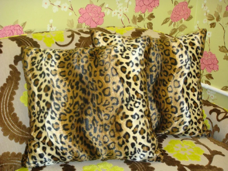 Feather Pillows for a Luxurious SleepAnimal Print Throw Pillow, Cheetah Print, Brown & Gold