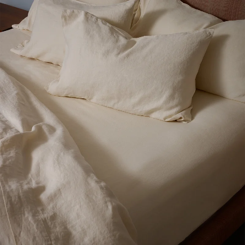 Rayon - Cotton Sheets for a Breathable and Soft BlendPearl 100% Linen Fitted Sheet