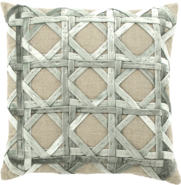 Square Pillows for Modern Home DecorJute Linen Aqua Velvet - Callisto Home