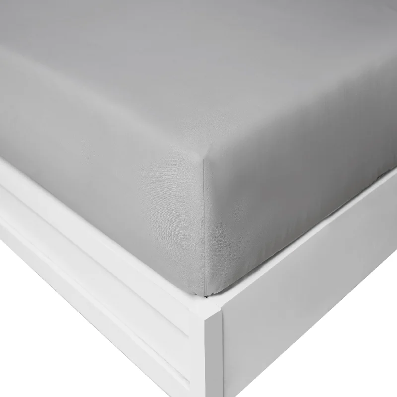 Wrinkle - Free Polyester Sheets for a Low - Maintenance BedNautica Solid Grey Queen Fitted Sheet