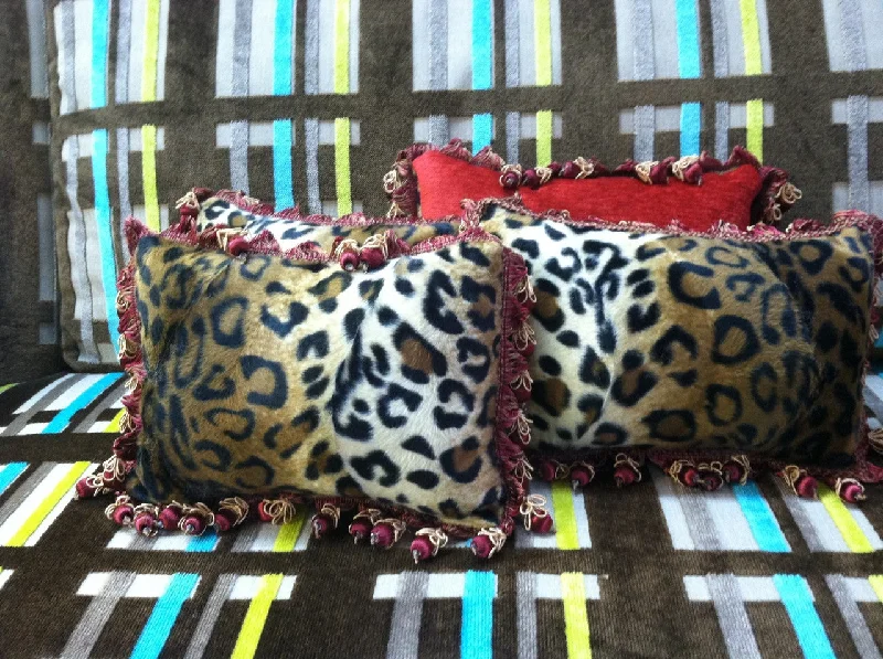 Silk Pillows for Smooth Skin and HairCheetah Boudoir Pillow, Lumbar