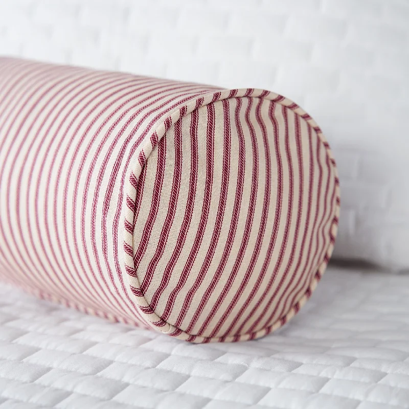 Firm Pillows for Side SleepersRed Ticking Stripe Bolster Pillow