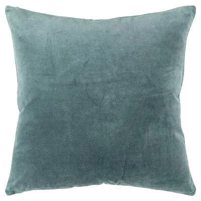 Plush Pillows for a Cozy Bed22"x22" Oversize Square Throw Pillow Cover Teal - Rizzy Home