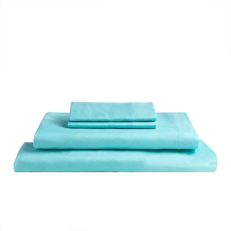 Queen - Size Sheet Sets with a European Pillowcase SetSoft & Cozy Brushed 3Pc 75Gsm Sheet Set Aruba Blue Cal King